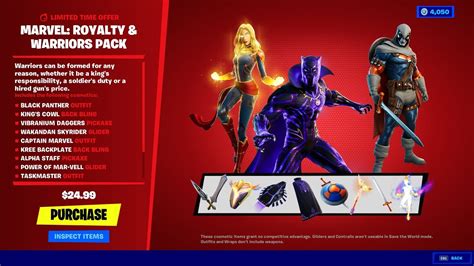 Fortnite New Marvel Royalty Warriors Bundle Black Panther Skin