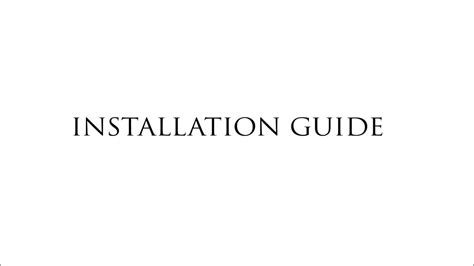Installation Guide Youtube