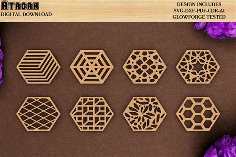 SVG Coaster File For Laser Cut Digital Vector DXF Files 836