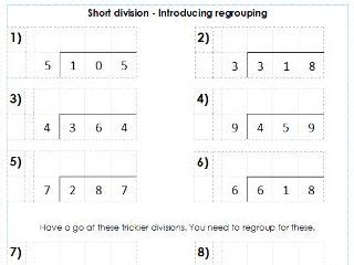 Year 3 / 4 - Short Division using Bus Stop Method - Differentiated ...