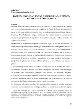 Pobreza exclusão social e discriminação étnicoracial na América Latina poblacion indigena