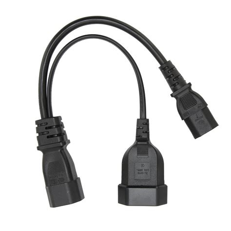 Iec C To Iec C And Eu Power Cord Professional Y Splitter