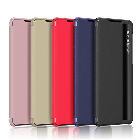 Galaxy S20 Ultra Case Windcase Slim Side Window View Smart Flip Leather Stand Case Cover For