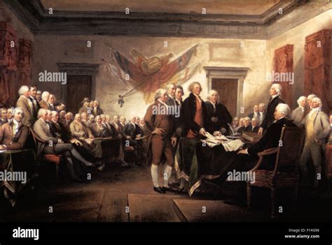 1776 SIGNING DECLARATION OF INDEPENDENCE BY TRUMBULL IN PENNSYLVANIA Stock Photo, Royalty Free ...