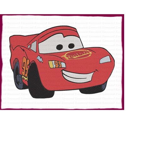 Lightning McQueen Cars Filled Embroidery Design 11 - Instant - Inspire ...