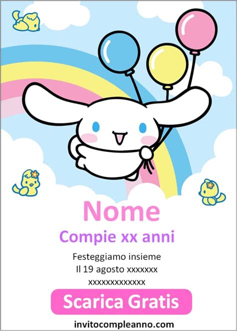 Invito Compleanno Cinnamoroll Invito Compleanno