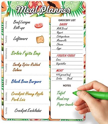 Sweetzer Orange Meal Planner Pads Purple Teal Design Notepad