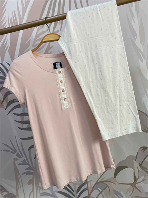 Rania Lingerie pyjama femme été avec pantalon
