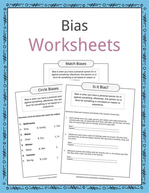 Bias Examples Worksheets And Definition And Where Its Used For Kids