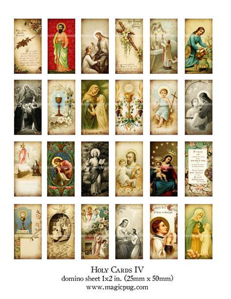 Antique Catholic Holy Cards Iv Digital Collage 1x2 Domino Size Etsy