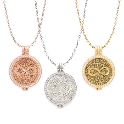 Deluxe infinity Crystal Coin Disc Pendant Necklace with 35mm My Coin Holder Frame as Christmas ...