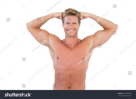 Shirtless Handsome Man Showing His Muscles Stock Photo 150996806