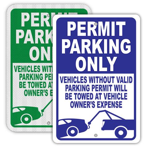 Permit Parking Sign with tow logo | Printit4Less.com