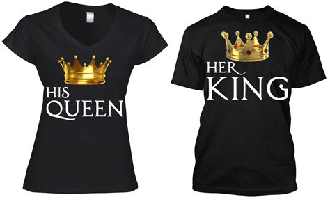 Two Shirts His Queen Her King Queen Shirts Matching Couple