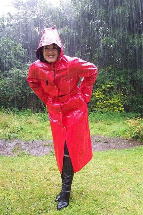 Pin By Bernd Harzer On Regen Rain Jacket Women Rain Wear Red Raincoat