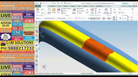 Nx 12 Tutorial Nx 12 Surface Tutorial Nx 12 Through Curve Mesh Nx