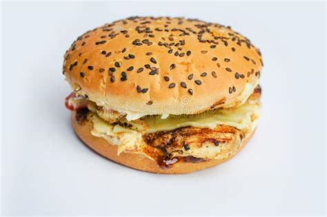 Hamburguesa Fresca Y Sabrosa Aislada De Fondo Blanco Foto De Archivo