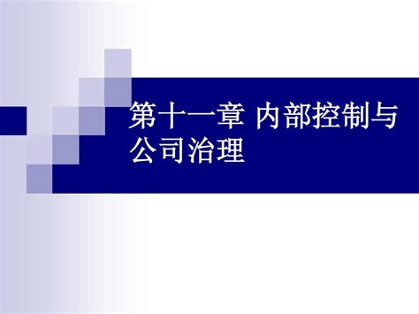 第十一章 内部控制与公司治理word文档在线阅读与下载无忧文档