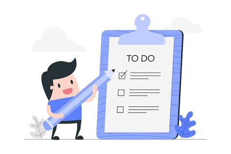 Cartoon Man With To Do List On Clipboard 963090 Vector Art At Vecteezy