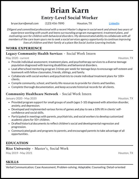 3 Real Entry Level Social Work Resume Examples That Worked In 2024