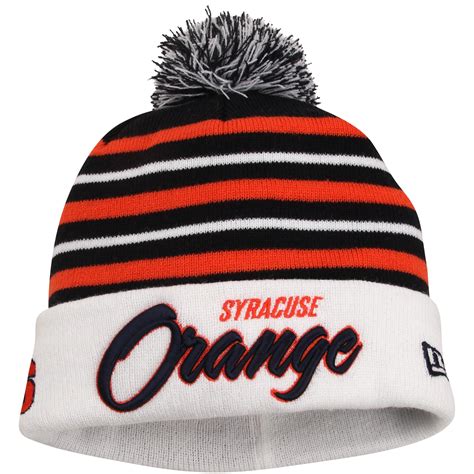 Syracuse Orange New Era Snow Stripe Knit Hat Navy