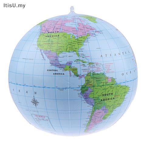 ItisU 38cm Inflatable Globe World Earth Ocean Map Ball Geography