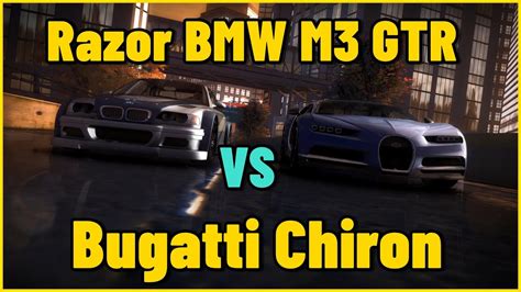 Bugatti Chiron Vs Razor Bmw M Gtr L Need For Speed Most Wanted Youtube