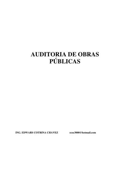 Auditoria De Obras P Blicas Milsson Vargas G UDocz