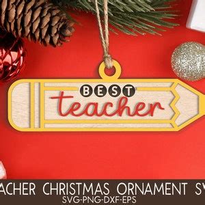 Best Teacher Christmas Ornaments SVG Christmas 2023 Svg Teach