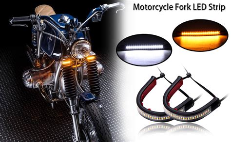 Jmtbno Pcs Led Clignotants Moto Anneau Bande De Fourche Lumi Re