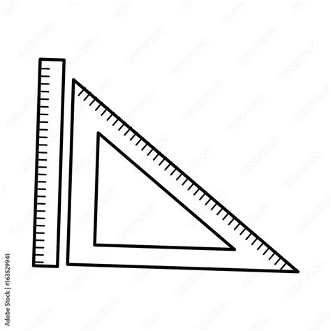 ruler and triangle ruler geometry measuring objects Stock Vector | Adobe Stock