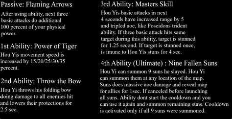 Smite Datamined God Hou Yi Abilities By Davespectre122 On Deviantart