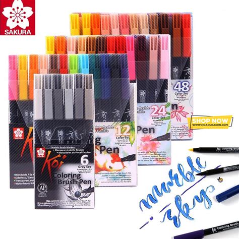 Bộ Bút Cọ Gốc Nước SAKURA Koi Brush Pens 12 24 48 màu