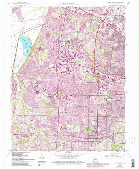 Classic Usgs Creve Coeur Missouri 7 5 X7 5 Topo Map Mytopo Map Store