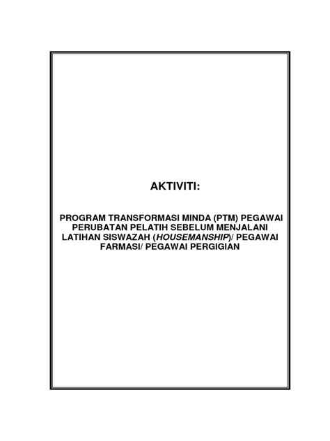 Pengurusan Program Transformasi Minda Ptm Pdf