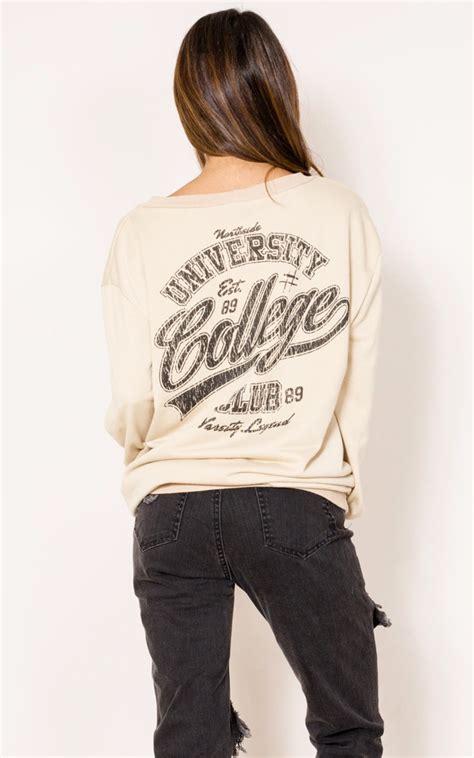 Collegiate Sweater In Beige Showpo