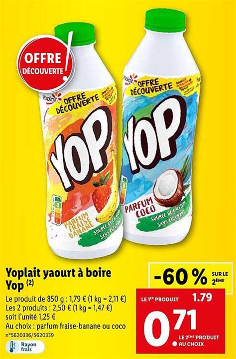 Promo Yoplait Yaourts à Boire Yop chez Lidl iCatalogue fr