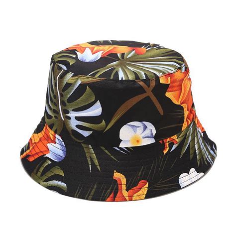 Dyfzdhu Bucket Hats Men And Women Floral Print Two Sided Foldable Anti