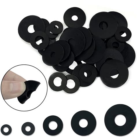 200 Pcs Flat Rubber Washers Assortment Kit RonJea Black Rubber Flat