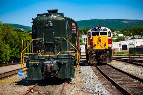 Locomotives at Steamtown National Historic Site Editorial Stock Image - Image of sightseeing ...