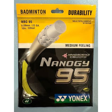 Yonex Nanogy 95 Original Badminton String Yellow Color Nbg95 Shopee