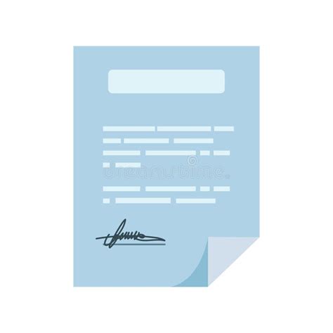 Blue Document with a Signature Stock Vector - Illustration of file ...