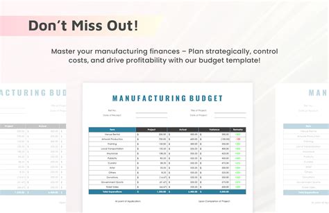 Manufacturing Budget Template In GDocsLink MS Word Pages Numbers