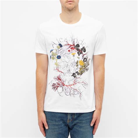 Alexander McQueen Botanical Skull Tee White END US