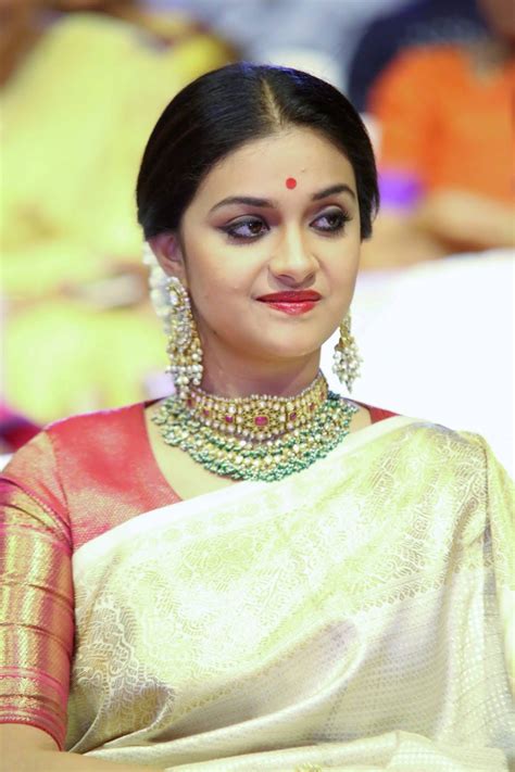 Keerthy Suresh Cute Traditional Look In Saree At Mahanati Movie Audio