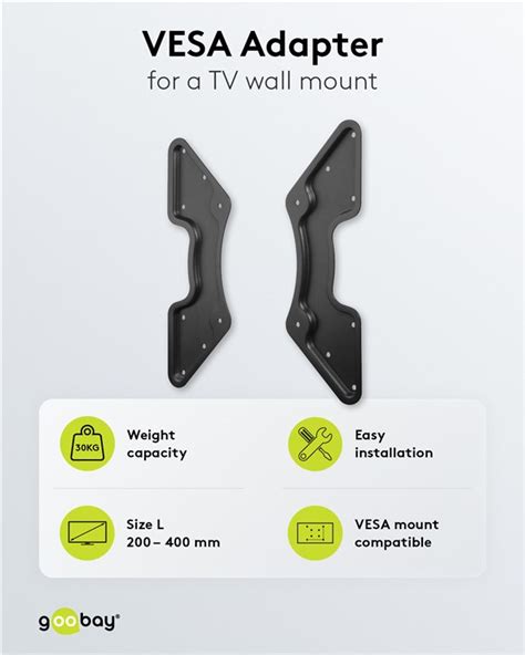 Adaptateur Goobay Pour Support Mural TV Aux Dimensions VESA Augmente