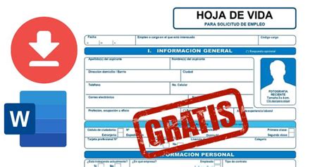 Formato Hoja De Vida Sencilla Para Descargar Gratis