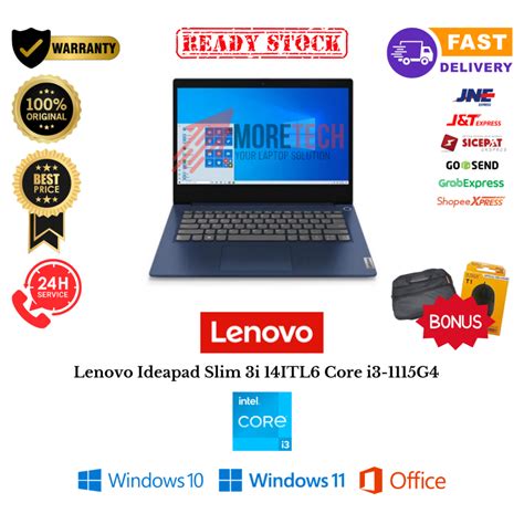 Jual Laptop Lenovo Ideapad Slim 3i 14itl6 Core I3 1115g4 Ram 8gb Ssd