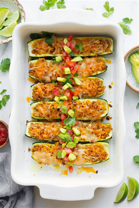 Taco Stuffed Zucchini Boats Easy To Make Prep Ahead