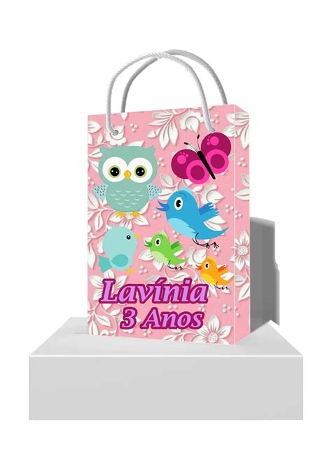 Sacolinhas Personalizadas Infantil Tema Jardim Encantado